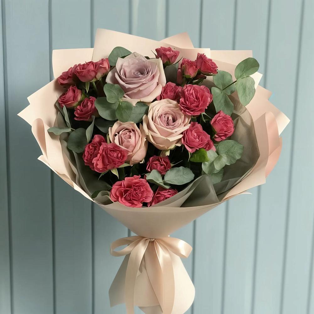 Букет цветов из: Гвоздики и Розы в Гойты