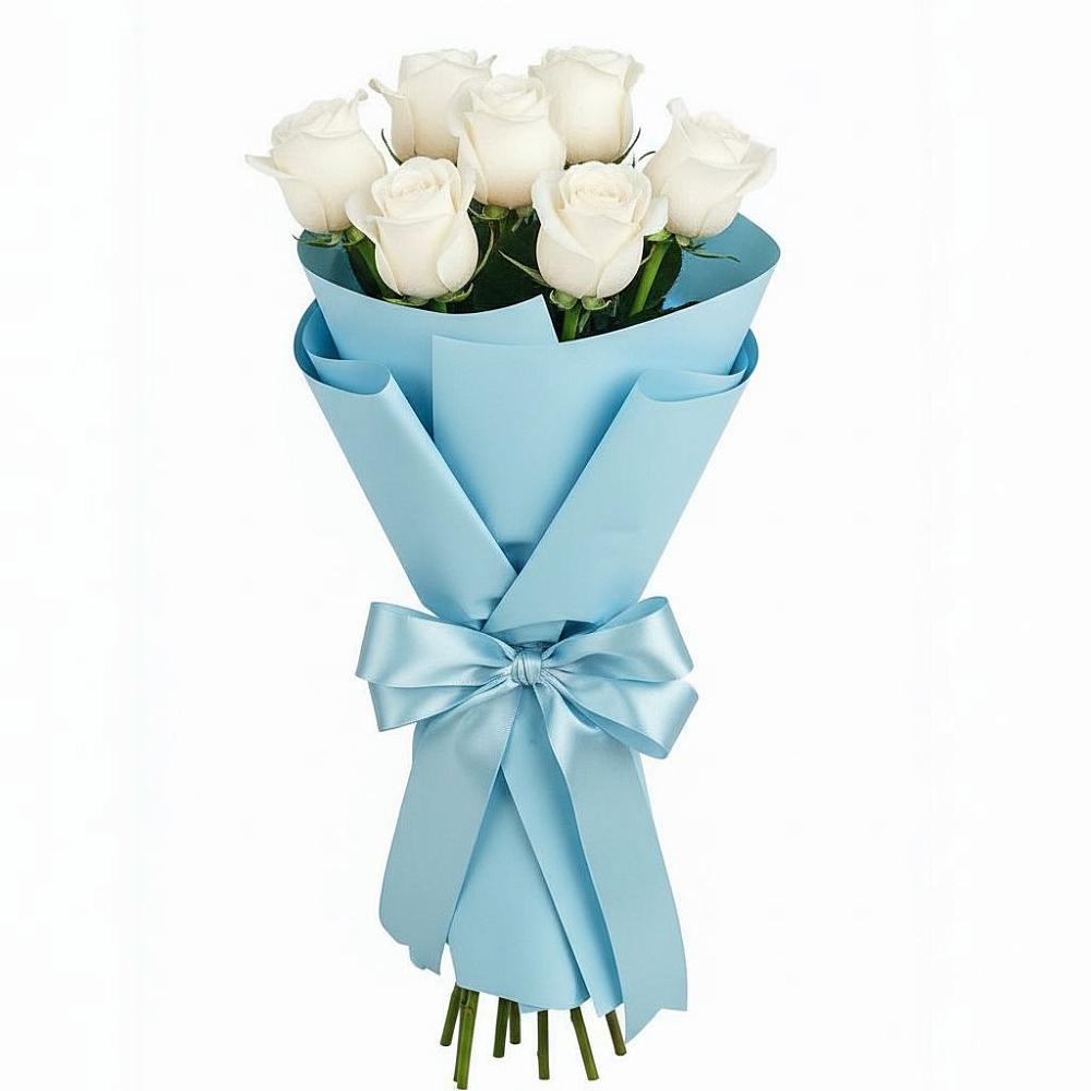 Букет 7 белых роз Проуд в Гойты