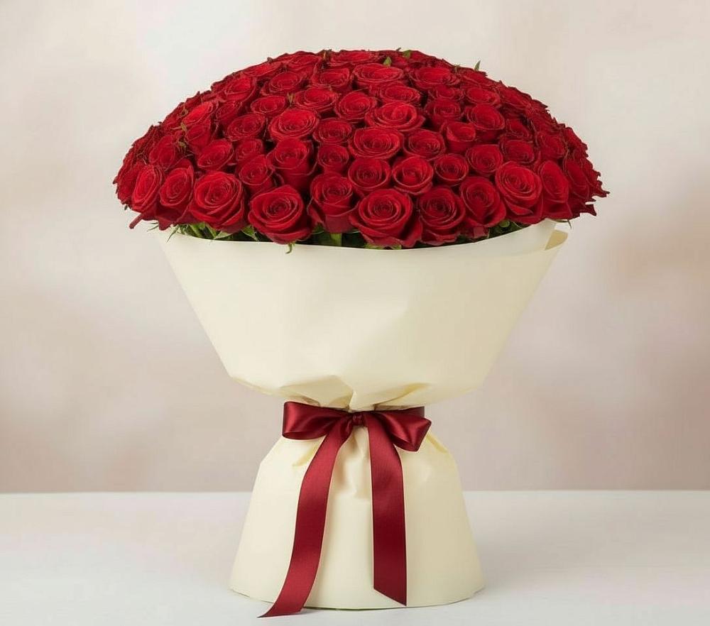 Букет 101 Красная роза Милано в Гойты
