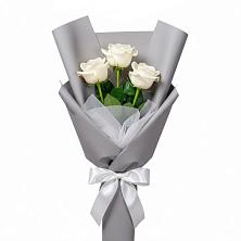 Букет 3 белые розы в Гойты