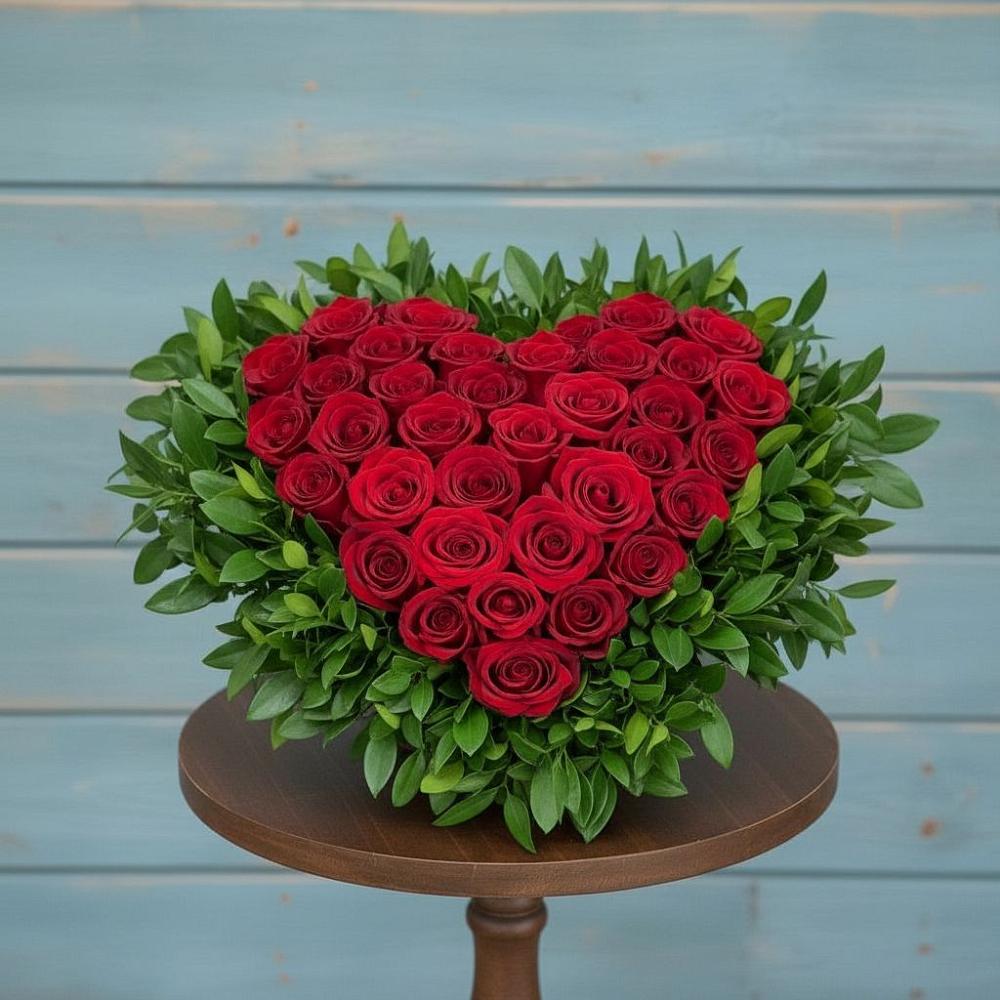 Цветочная композиция из Розы в виде сердца в Гойты