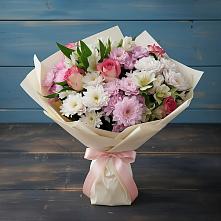 Букет цветов из:  Хризантемы, Альстромерии и Розы в Гойты