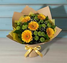 Букет цветов из:  Герберы и Хризантемы в Гойты
