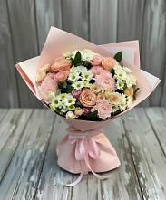 Букет цветов из:  Гвоздики, Розы и Хризантемы в Гойты