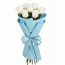 Букет 7 белых роз Проуд в Гойты