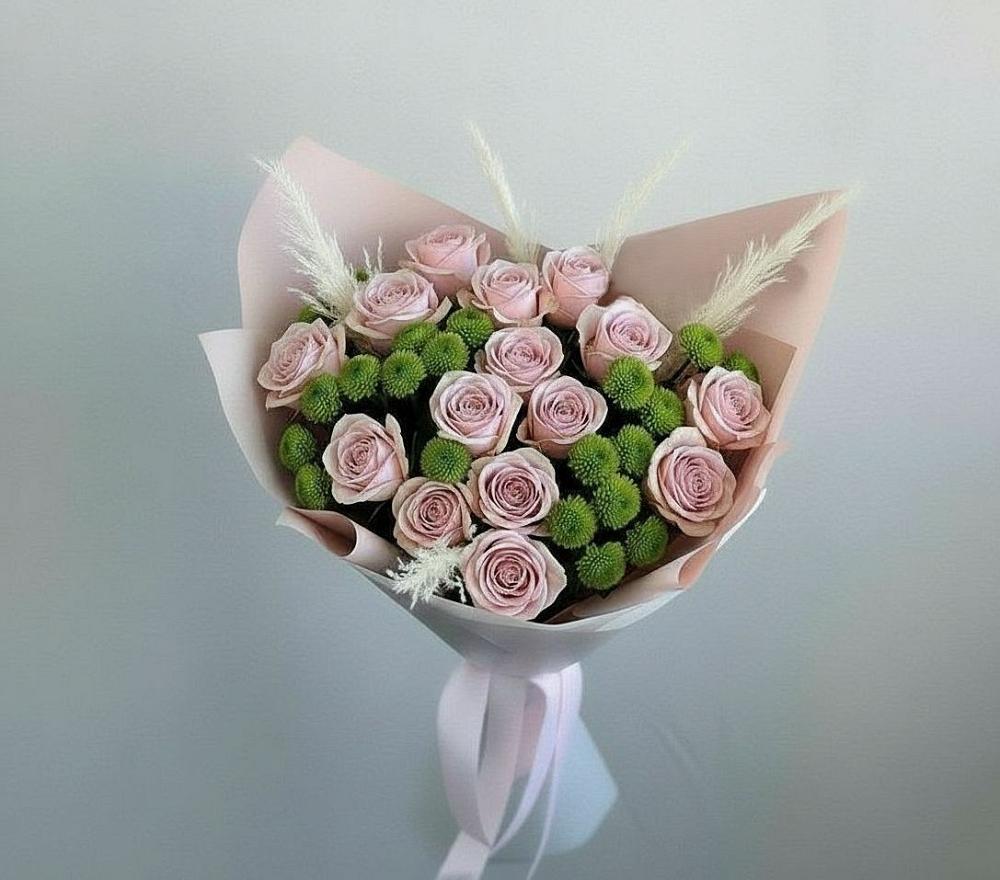 Букет цветов из: Розы и Хризантемы в Гойты