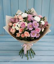 Букет цветов из:  Хризантемы, Розы и Альстромерии #REPLACE_PRED# Гойты