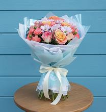 Букет цветов из:  Хризантемы и Розы в Гойты