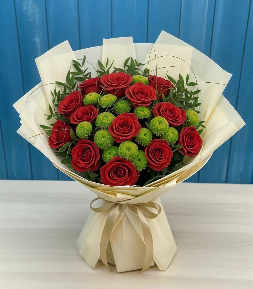 Букет цветов из: Розы и Хризантемы в Гойты