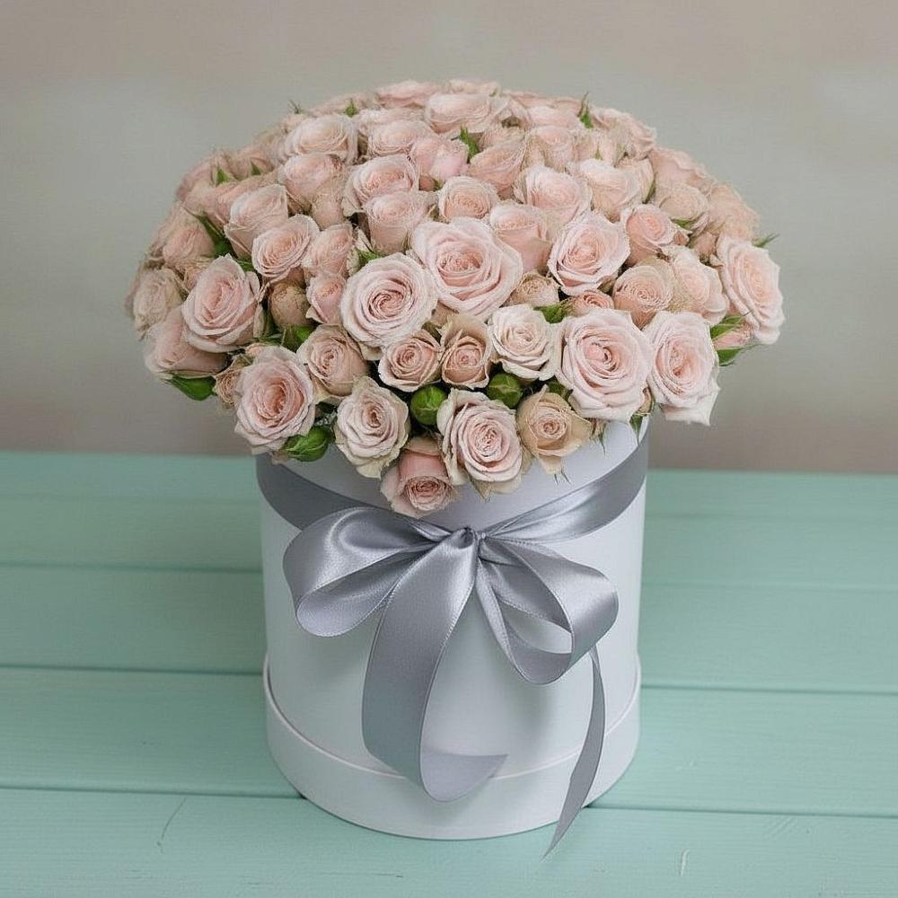 Цветочная композиция из Розы в шляпной коробке в Гойты